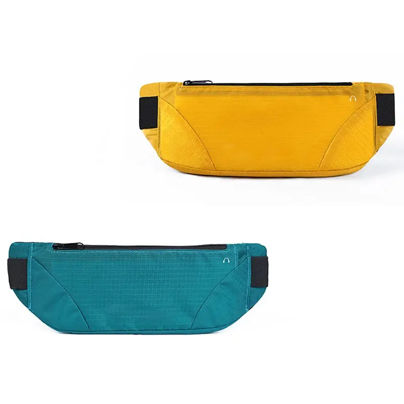 Simples Market fanny packs, teal and yellow waist bags, lightweight waterproof breathable, 2-pack