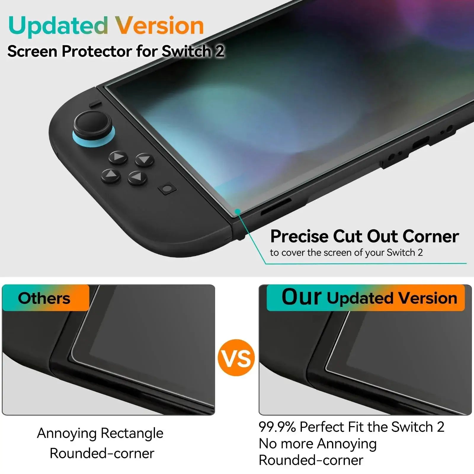 NS2 HD Tempered Glass Screen Protector For 2025 Nintendo Switch 2 With 9H Hardness Anti Scratch Crystal Clear