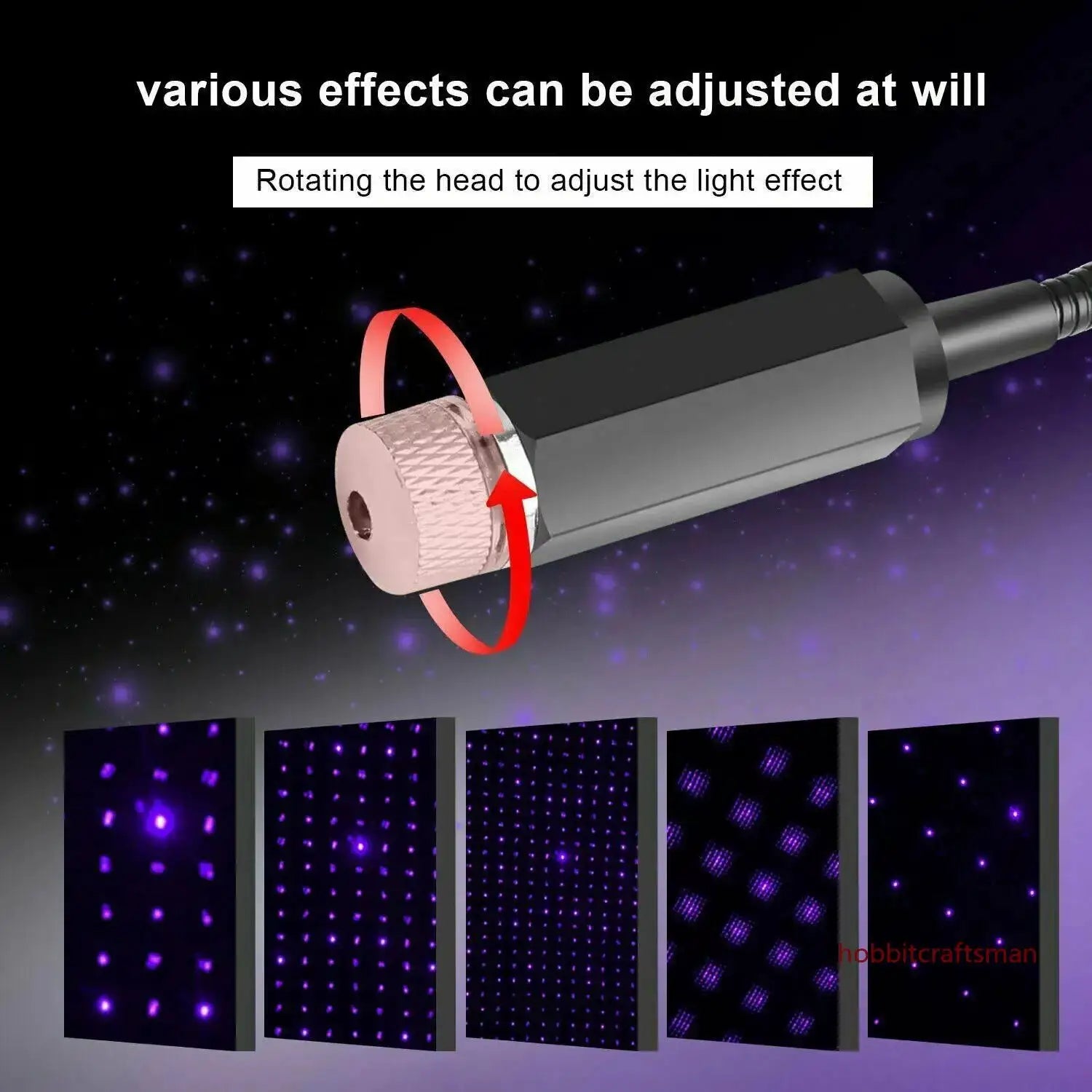 Mini LED Car Roof Star Night Light Projector USB Powered Galaxy Sky Ceiling Decor for Auto Roof and Room