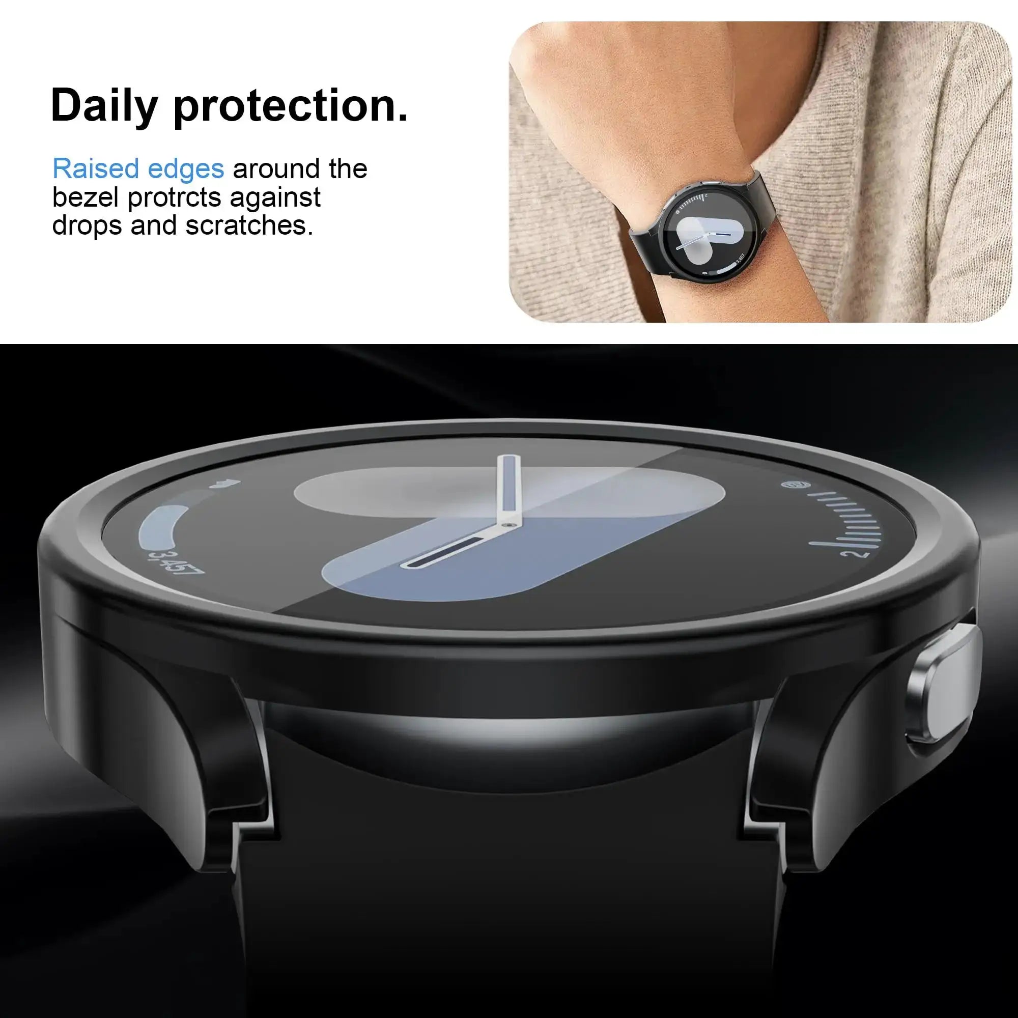 Glass+PC Case for samsung Galaxy watch 7 6 5 4 44mm 40mm Accessories all-around Anti-fall bumper cover watch7 4 Screen protector