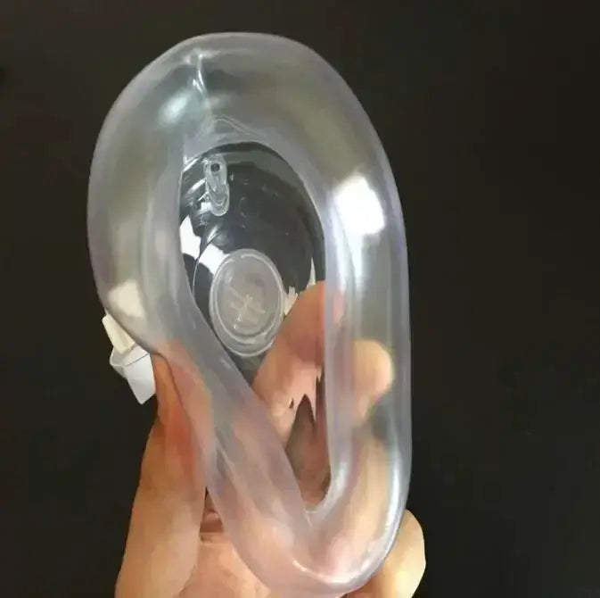 CPR mask resuscitation shield with one-way valve; clear transparent plastic