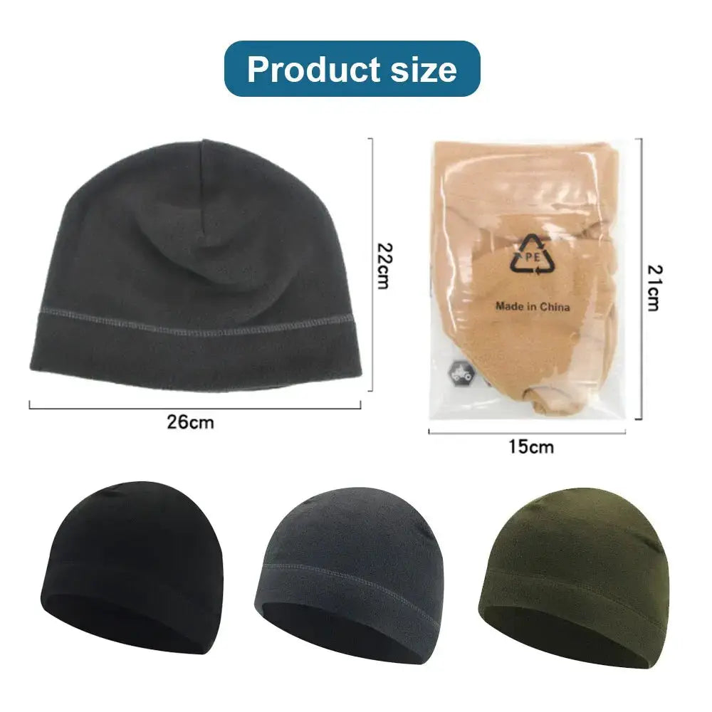 Unisex Warm Winter Skull Cap Polar Fleece Beanie Hat Windproof Outdoor Ski Cap Thick Insulated