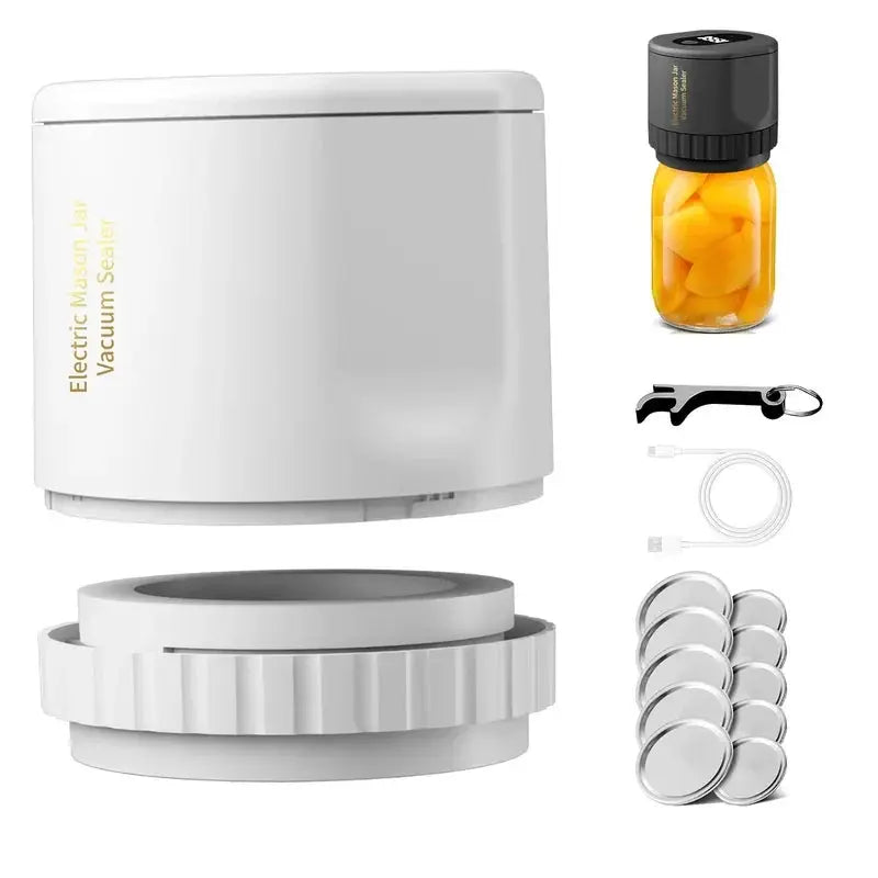 Cordless Electric Mason Jar Vacuum Sealer Kit For Wide Mouth Jars Ideal For Fermentation And Food Preservation