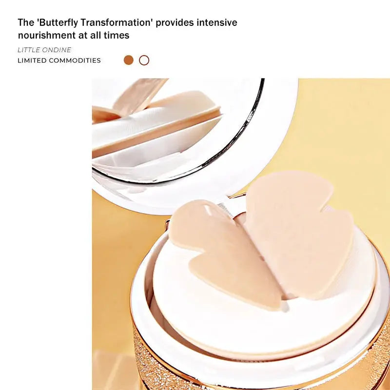 AuraGlow Air Cushion BB Cream Moisturizing Oil Control Foundation Concealer Whitening With Butterfly Powder Puff