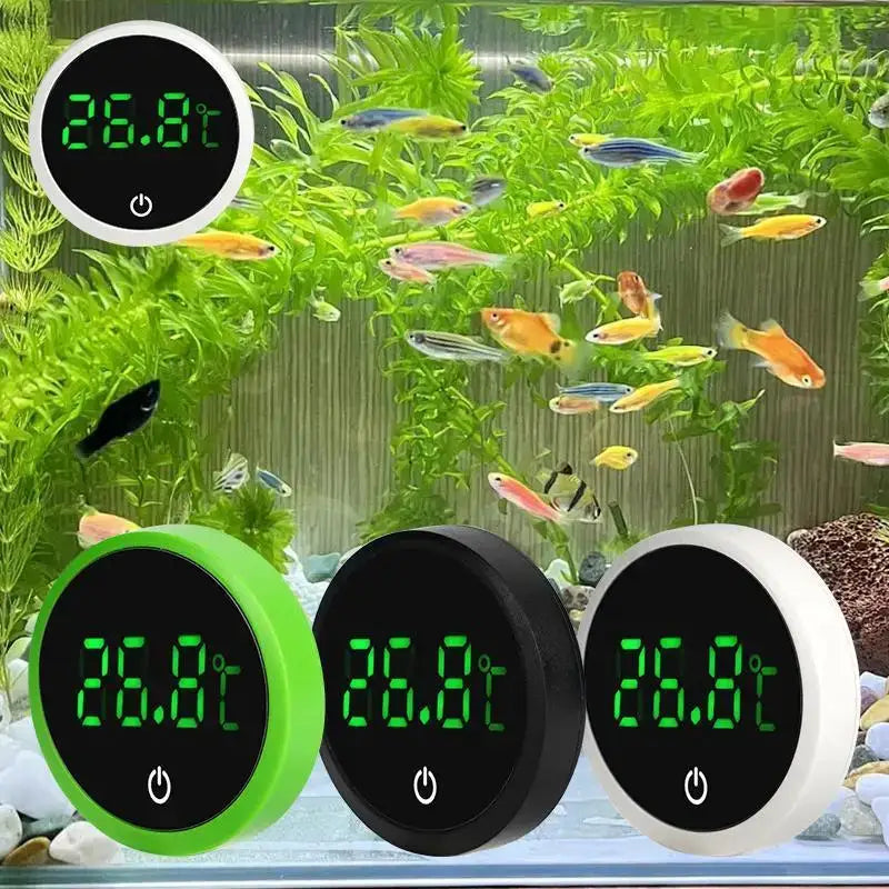 Self Adhesive LCD Digital Aquarium Thermometer For Fish Tank And Terrarium With Large Screen Temperature Meter Wireless