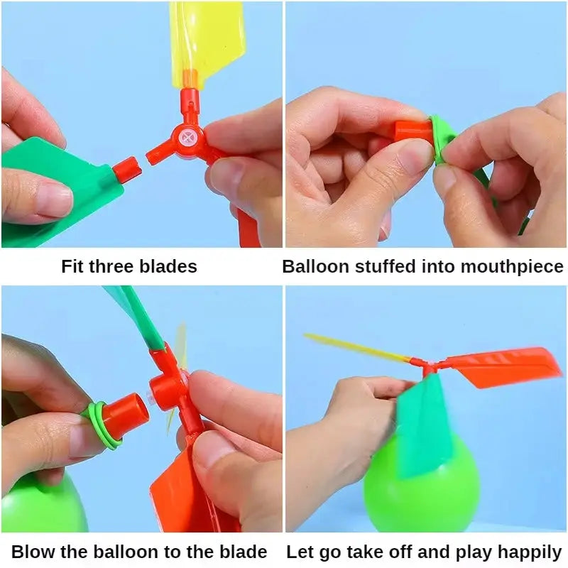 DIY Propeller Balloon Helicopter Toys for Kids 6 and up 1 to 10 Pack with Whistle Outdoor Flying Balloons Birthday Decor
