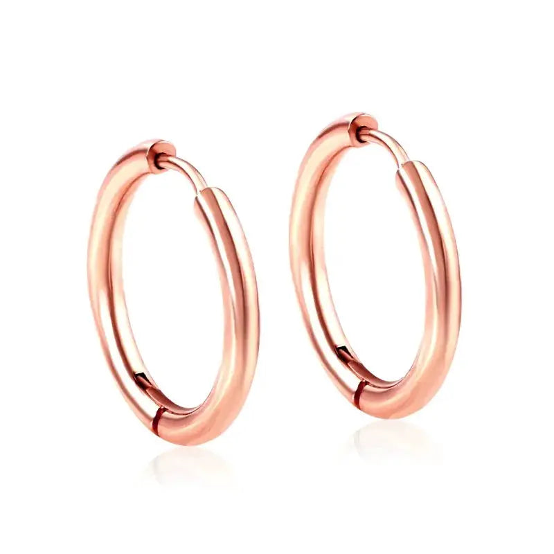 2 Pcs Unisex Small Hoop Earrings Stainless Steel Silver Tone Hypoallergenic For Women And Men Round Circle Jewelry