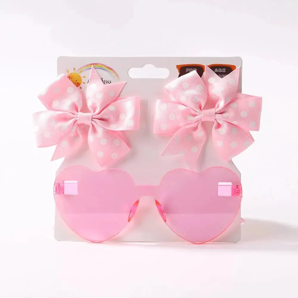 3 Piece Pack Solid Dot Hair Bows For Girls Boutique Bowknot Hair Accessories Colorful Kids Hair Clips