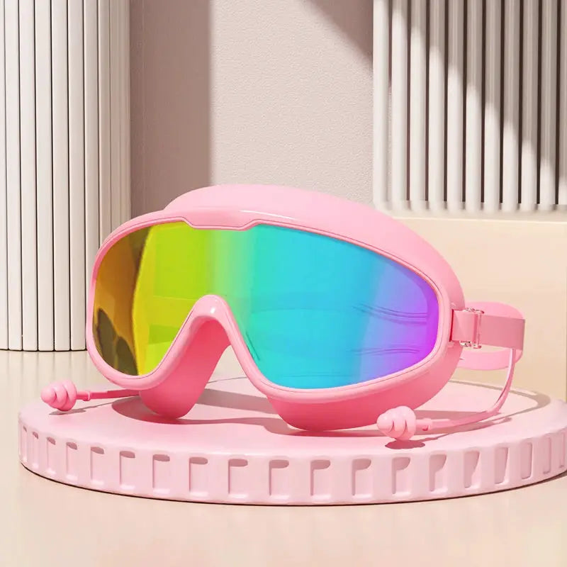 Big Frame Swimming Goggles For Adults With HD Wide View Anti Fog UV Protection Leak Proof Seal Quick Release Clasp