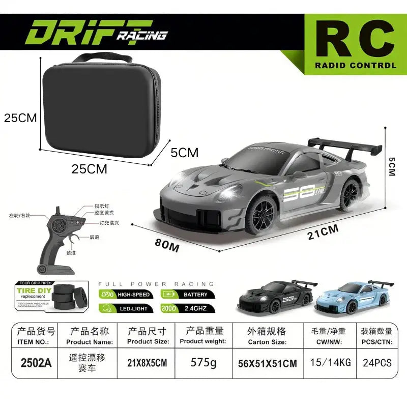 Limited Edition RC Drift GT3 RS 1 To 24 Scale High Speed Remote Control Car Gift For Kids 14 Up