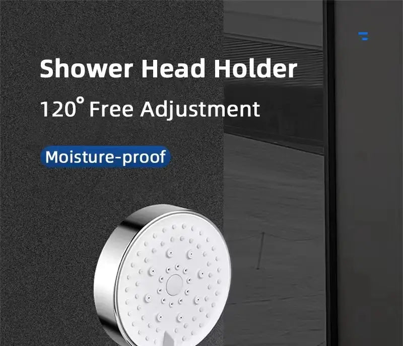 Simples Market shower head holder with suction cup, chrome finish, 120° adjustable wall mount