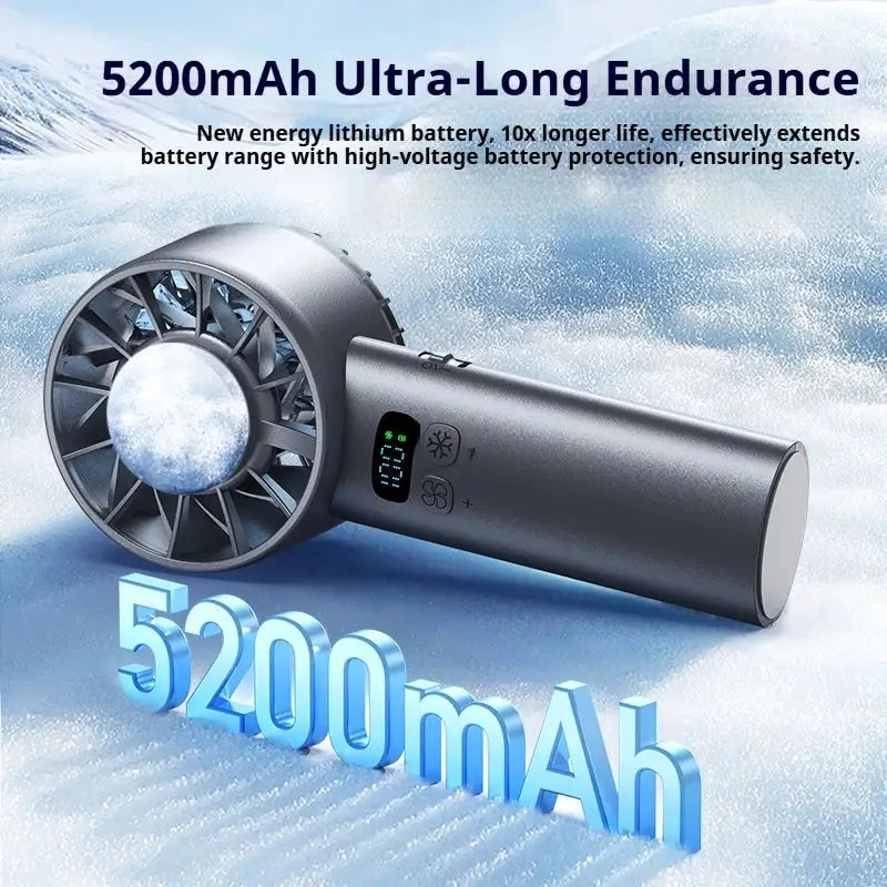 HOMEFISH Handheld Cooling Fan USB Rechargeable Outdoor LED Display