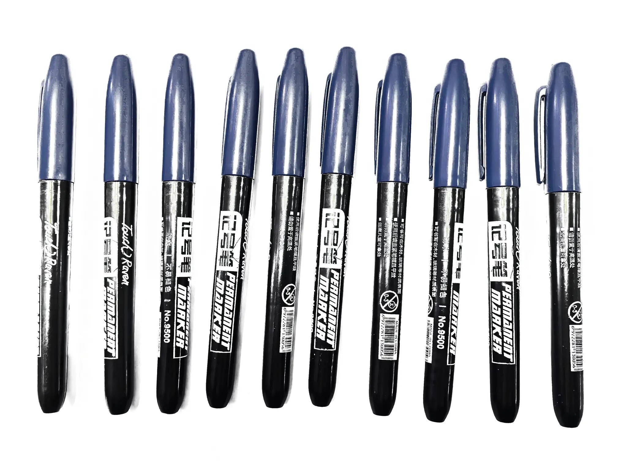 GraphixPro 6Pcs Permanent Marker Pens Set Black Blue Red Waterproof Ink Fine Tips For Manga Drawing