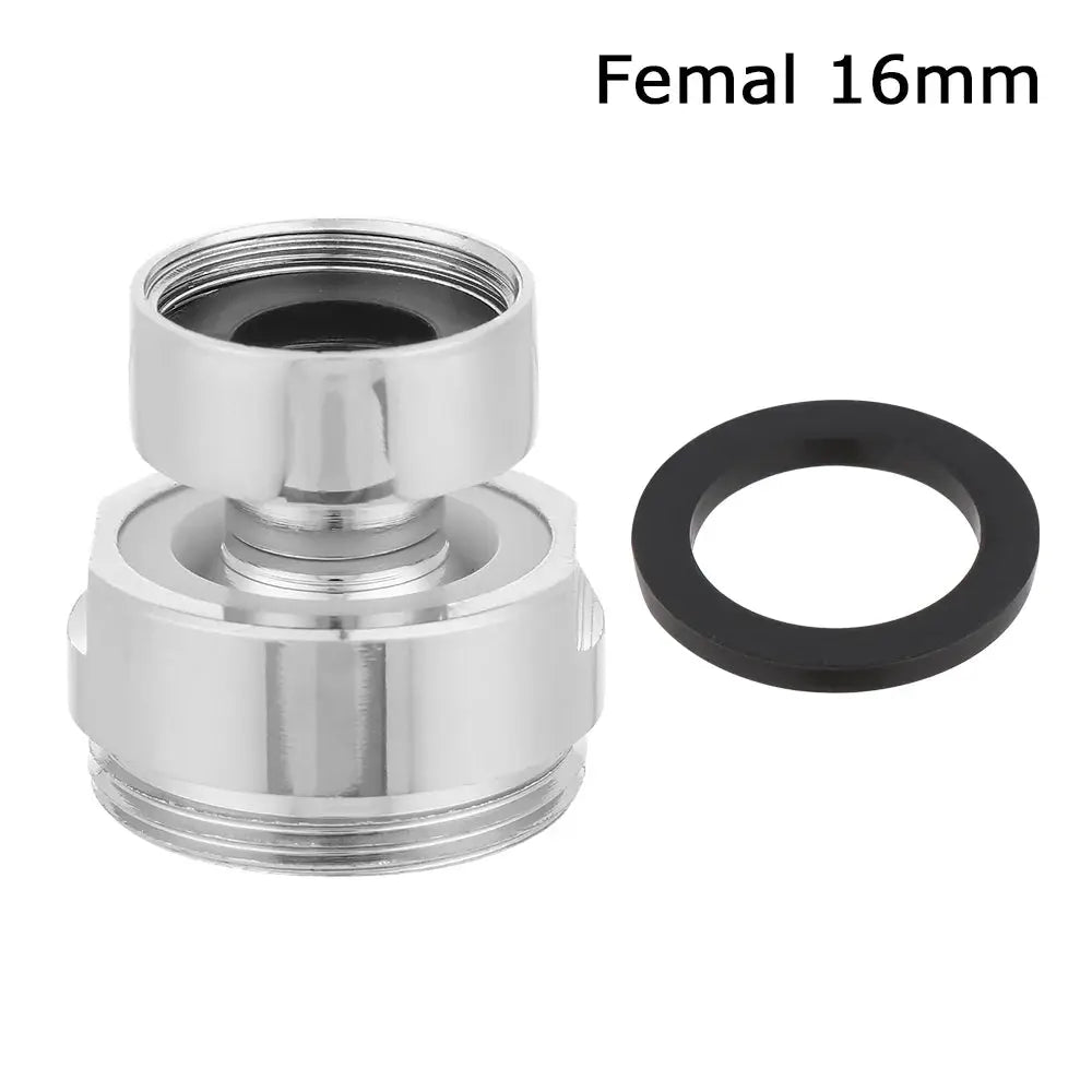 Simples Market swivel faucet aerator adapter, chrome metal with 22mm male connector and rubber washer