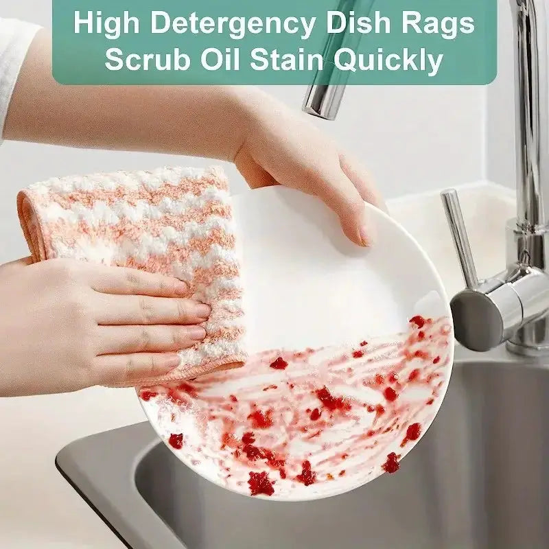 Dishcloths Simples Market coral fleece, super absorbent kitchen towels for dishes and glassware, 10/40pcs
