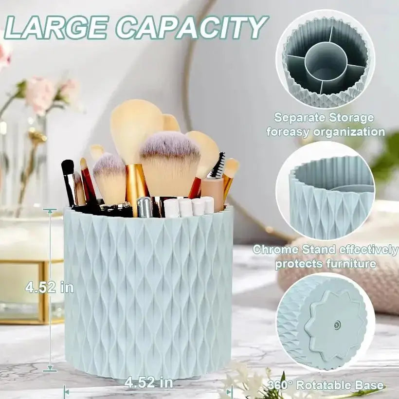 360 Rotation Makeup Brush Storage Cartridge Portable Organizer For Lipstick Eyebrow Pencils Eye Shadow Brushes