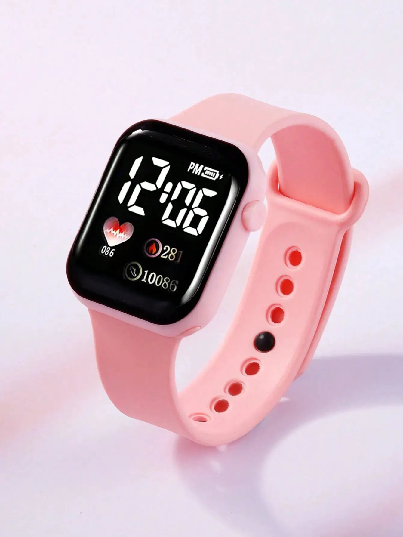 Love Pattern Electronic Watch With Butterfly Accessories Set Birthday Gift For Fashionable Everyday Wear