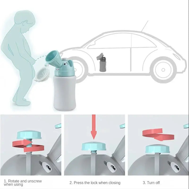 Emergency Portable Kids Urinal for Travel and Car Use Anti Leakage Shrinkable Potty 600ml 750ml for Boys and Girls