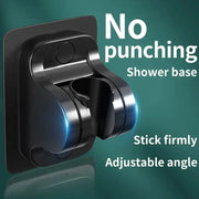 Shower bracket, perforation-free wall-mount with adjustable angle, black metal by Simples Market