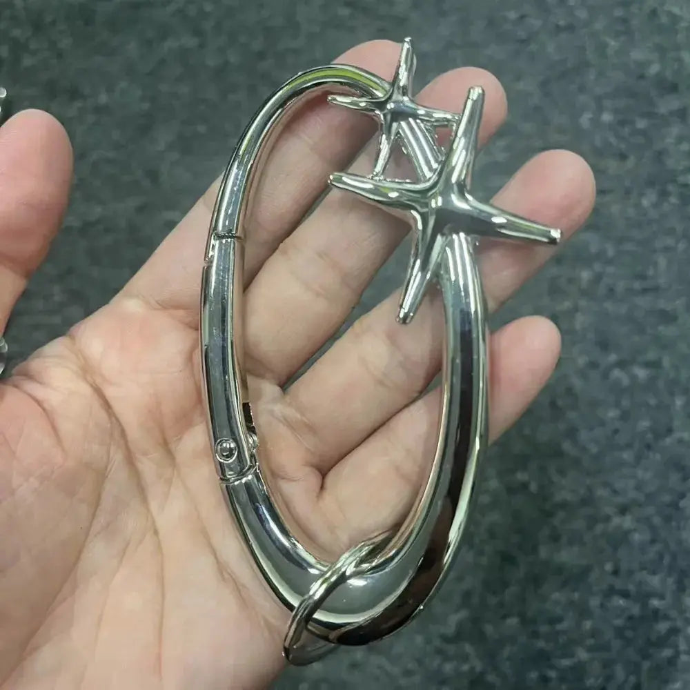 Y2K Punk Star Carabiner Keychain Axe Shaped Mountaineering Key Ring Gothic Backpack Decor Korean Fashion