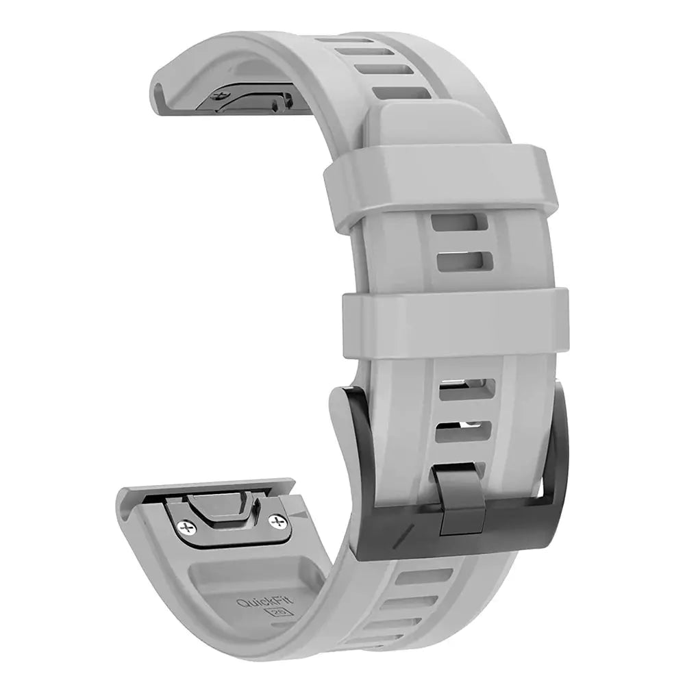 QuickFit silicone watch strap, light gray, 22–26mm for Garmin Epix Gen 2 and Fenix watches by Simples Market.