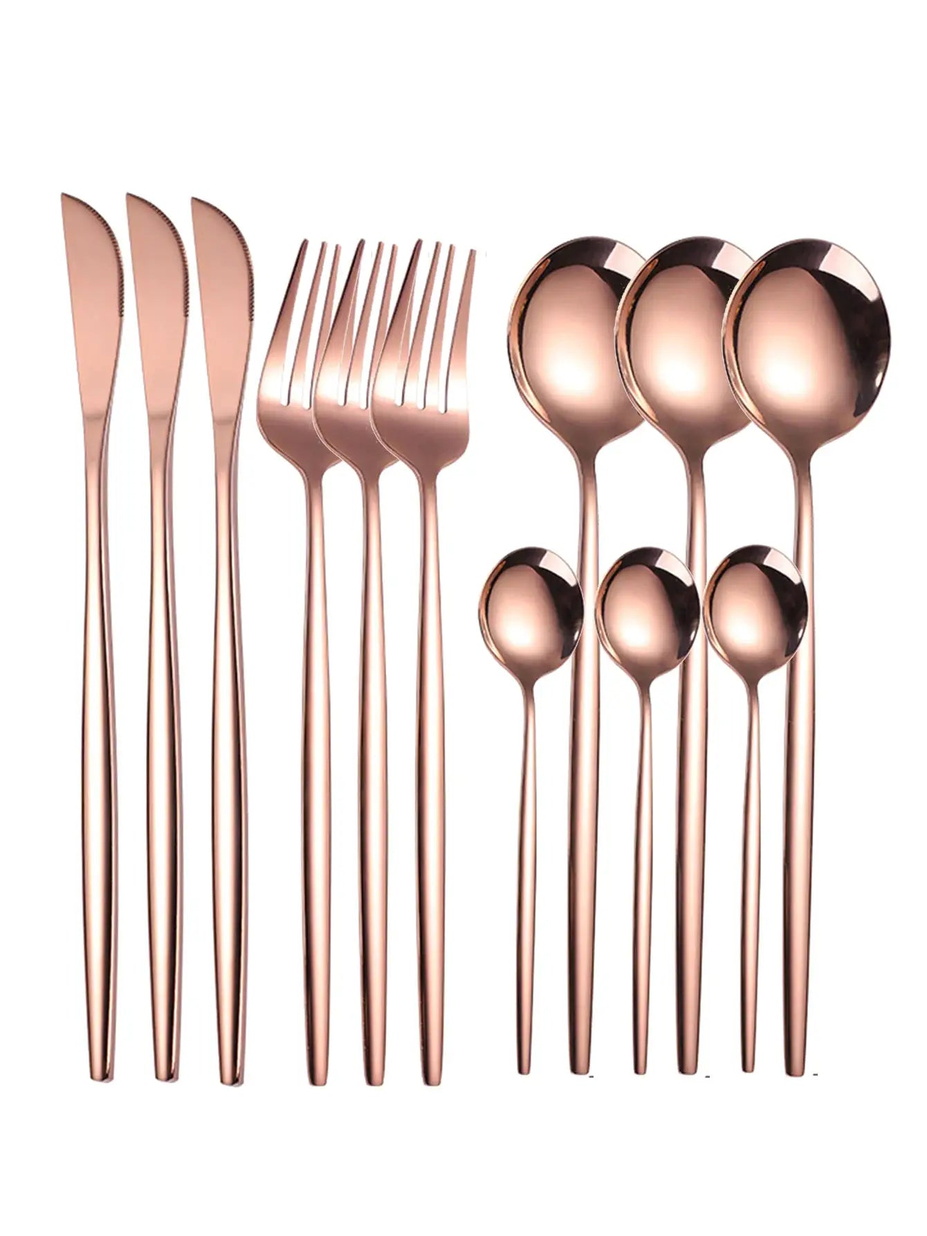 12 Piece Stainless Steel Cutlery Set With Portuguese Design Includes Steak Knives Forks Dessert Spoons Coffee Spoons