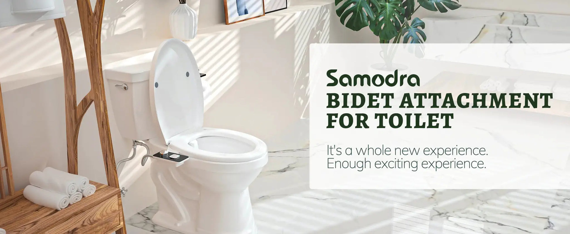 Samodra bidet attachment for toilet with control; non-electric cold water, retractable self-cleaning, Simples Market.