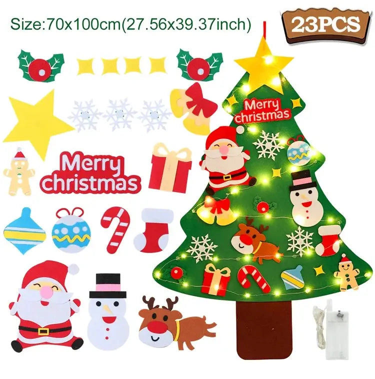 DIY Felt Christmas Tree Decoration Kit For Home Decor Xmas Navidad Noel 2025 Santa Claus Gift For Kids