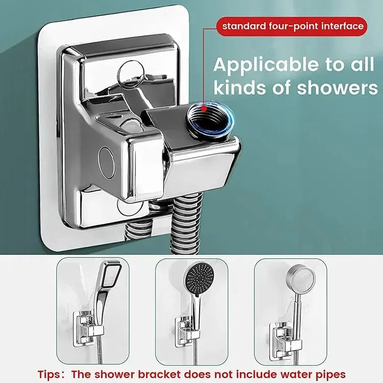 Simples Market universal shower head holder, chrome wall-mounted, adjustable, self-adhesive bracket