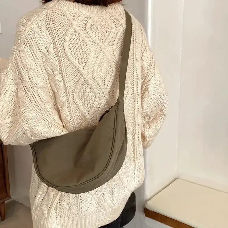 Womens Nylon Hobo Messenger Bag Vintage Style Durable Everyday Carry Adjustable Shoulder Strap