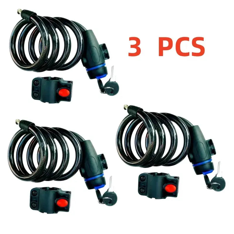 Heavy duty motorcycle chain lock 84cm, metal anti-theft bike lock with 2 keys, 3-piece pack by Simples Market