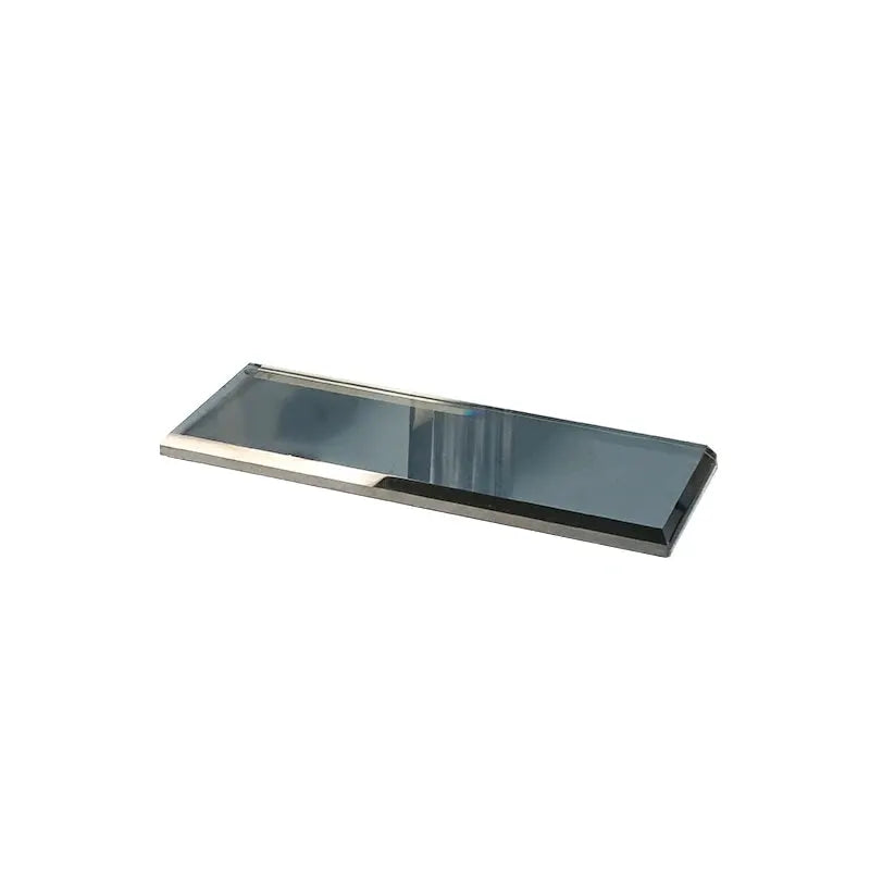 Glass bathroom tray with chrome-edged clear crystal top by Simples Market
