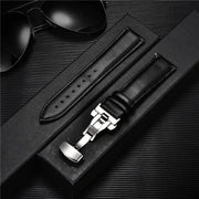TimberWing Leather Watch Band 18mm 20mm 22mm 24mm Genuine Leather With Stainless Steel Butterfly Buckle Clasp