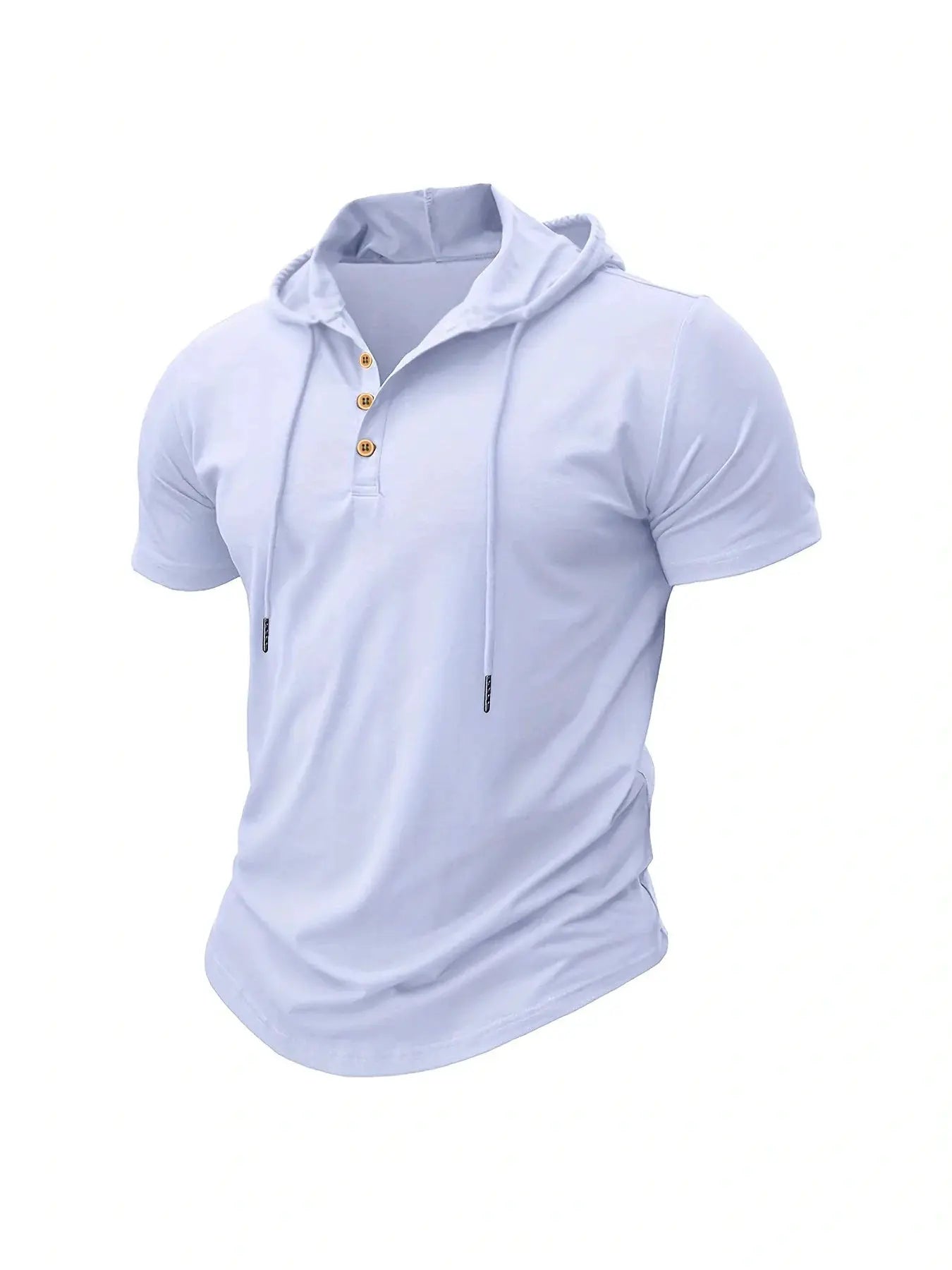 Men's Slim Fit Hooded Short Sleeve Tee Breathable Lightweight Sports Top For Fitness And Summer Wear