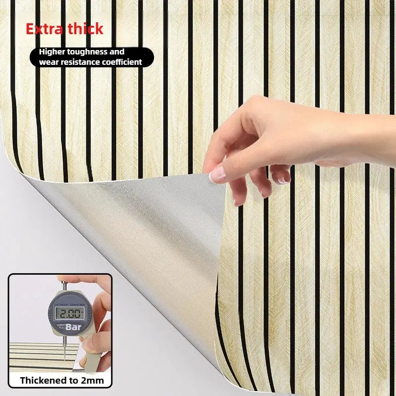 Simples Market peel-and-stick wallpaper, brown plaid design, waterproof.