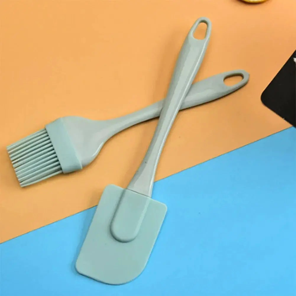 ChefCraft 3 Piece Silicone Spatula Set Cream Scraper Spatula Mixer And Oil Brush For Nonstick Baking