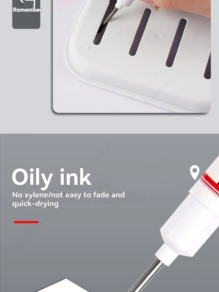 4Pcs set of 20mm deep-hole long-nib markers for metal perforating pen; waterproof and multipurpose.