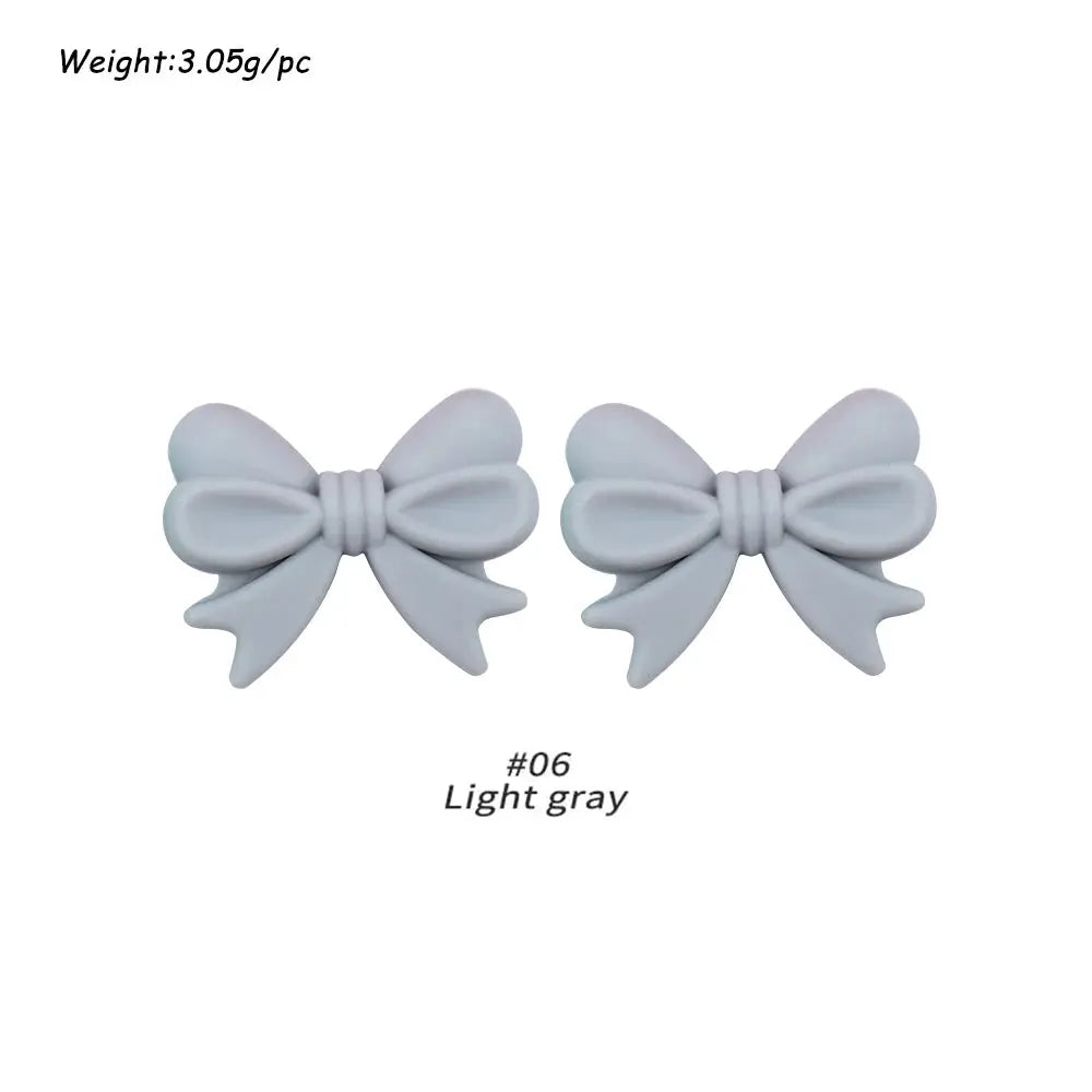 10Pcs Crown Bowknot Silicone Beads For Jewelry Making Diy Necklace Keychain Bracelet Craft Supplies