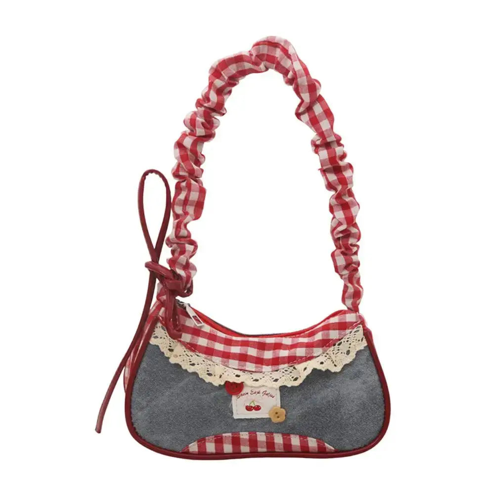 Fashion Grid Mini Handbag With Adjustable Shoulder Strap For Crossbody Or Handheld Use For Everyday Commute