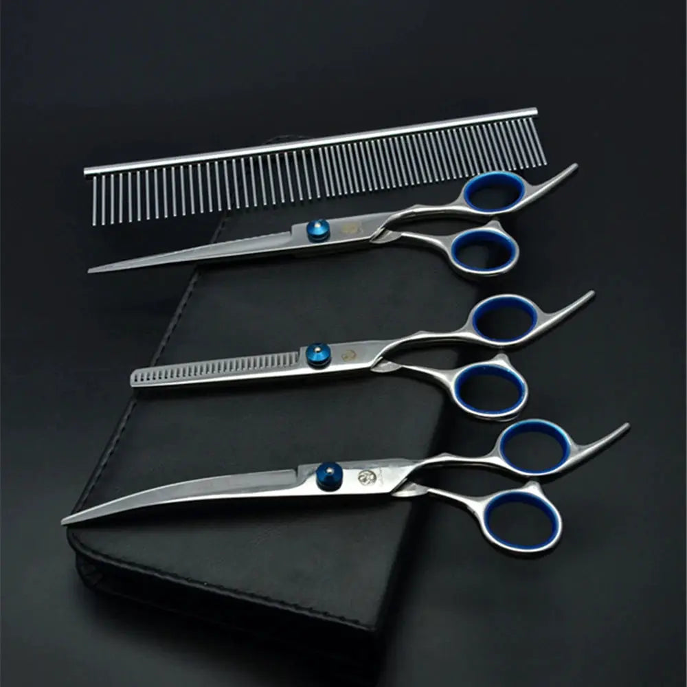 Purple Dragon Dog Grooming Scissors 6 Inch And 7 Inch Professional Stainless Steel Thinning Curved Shears