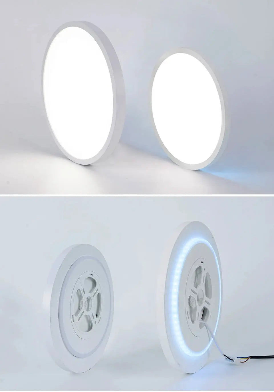Simples Market TUYA Smart Ceiling Light, two round RGB dimming panels, ultra-thin 0.98in white