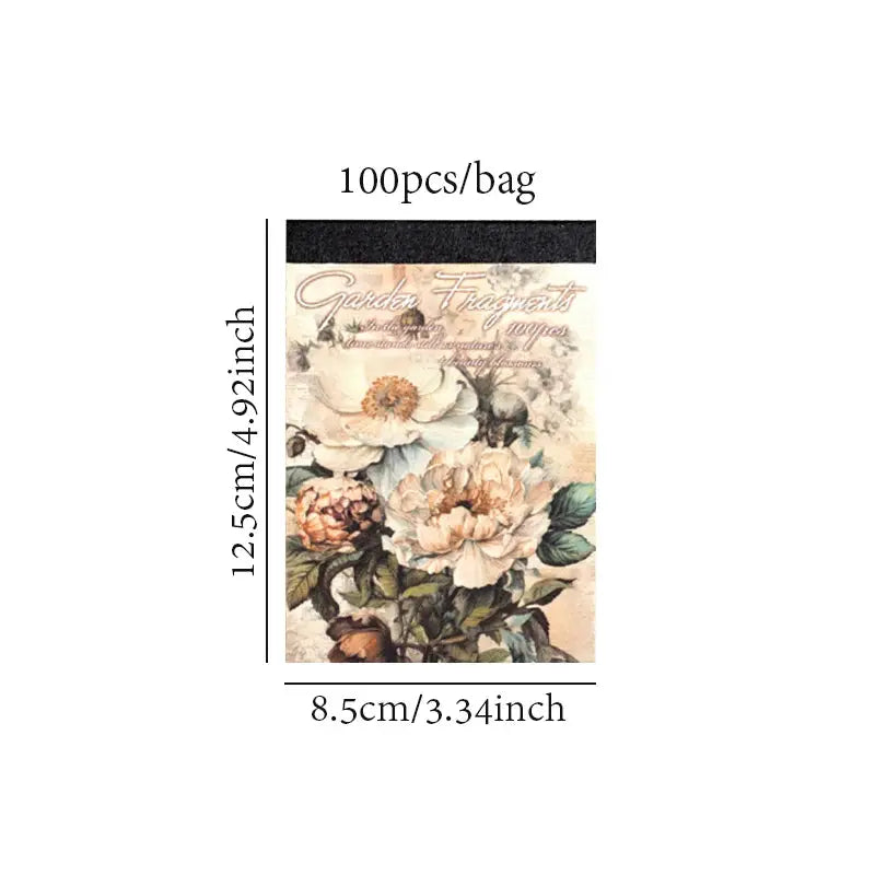 Mr Paper Garden Whisper Series Material Book 4 Styles 100 Pcs Bottoming Paper For Scrapbooking And Journaling