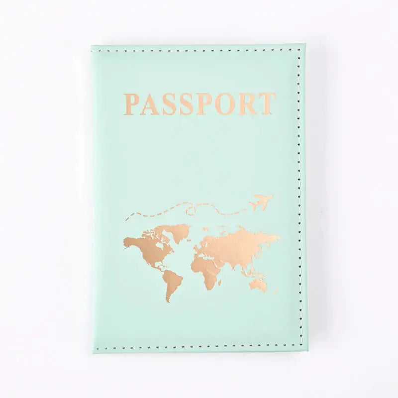 World Pattern Passport Holder PU Leather Protective Cover Travel Wallet Card Case Unisex Gift