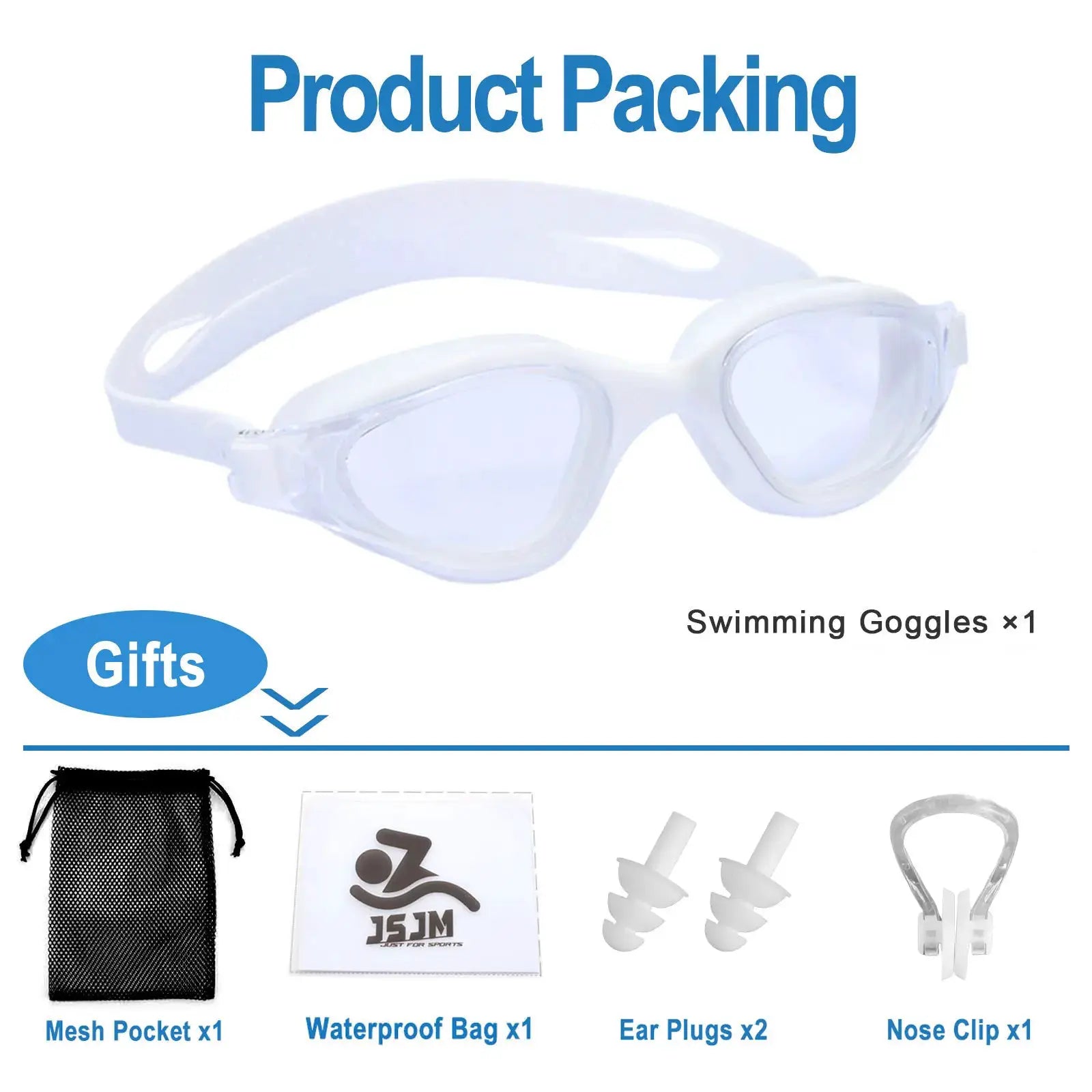 Unisex Adult Swimming Goggles Anti Fog Swim Glasses Adjustable Silicone Strap Waterproof Eyewear