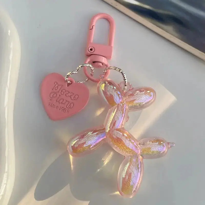 Jelly Balloon Dog Keychain Pendant Cute Cartoon Dog Chain Accessory For Keys Bags Unisex Gift