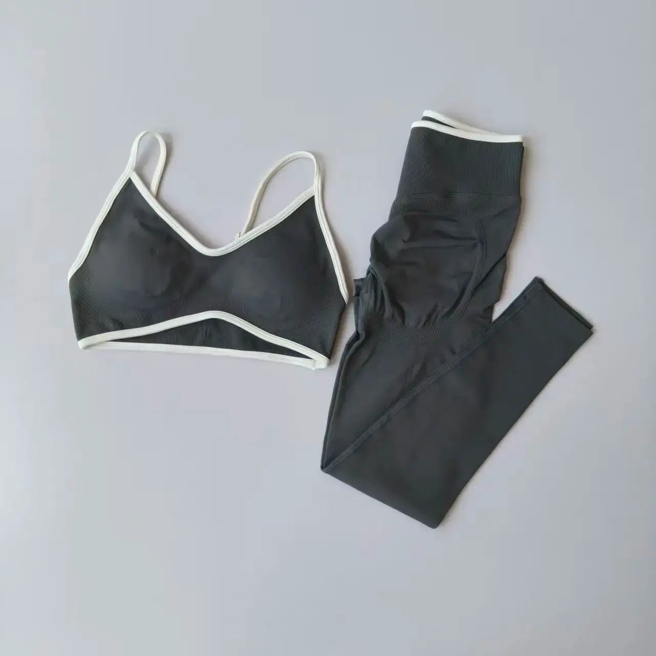 FlexiFit Seamless 2 Piece Legging Set For Women Strappy Sports Bra High Waist Sculpt Leggings Breathable Comfort