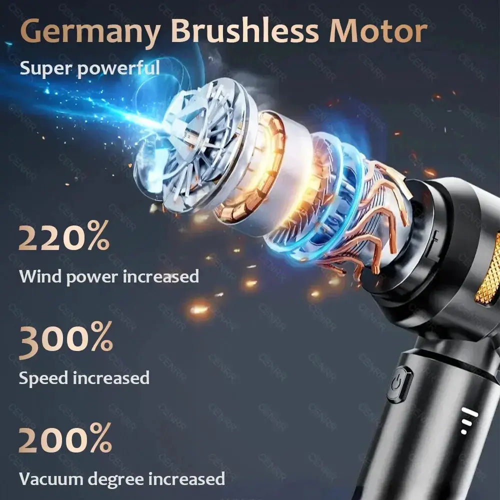 Car vacuum cleaner, Simples Market CENRR 998000PA portable handheld wireless model with brushless motor