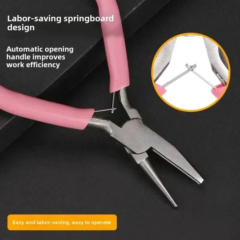 5 Inch Needle Pliers For Jewelry Making Mini Wire Wrapping Pliers Half Groove And Half Round Mouth Jewelry Tool