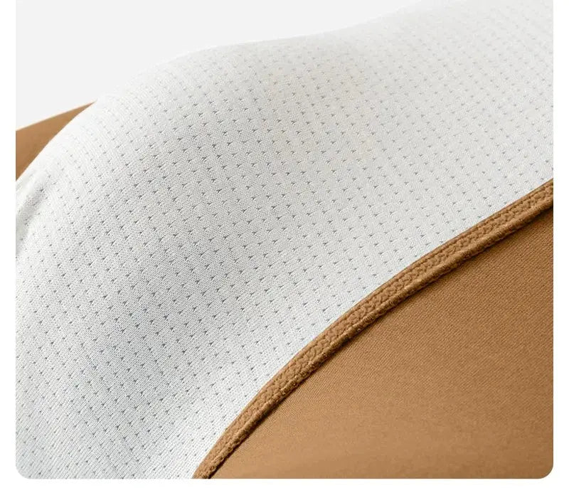 Men's boxer shorts in white breathable mesh with brown trim, Simples Market underwear