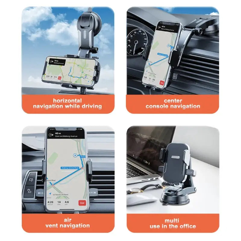 Seametal Car Phone Bracket 360 Degree Rotation Universal Phone Holder For Dashboard Windshield Desk Mount